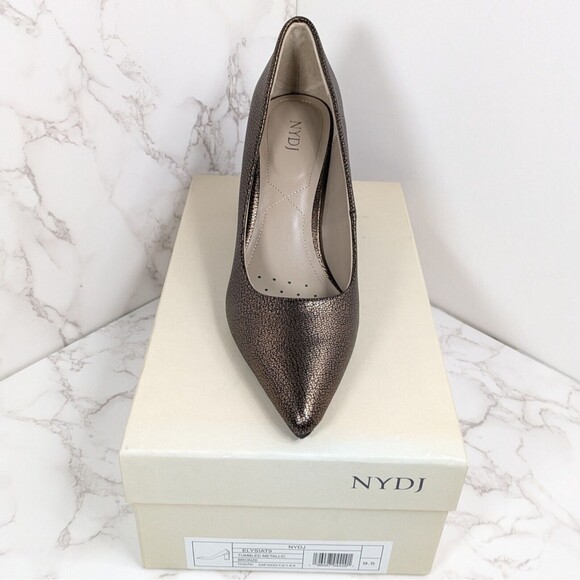 NEW NYDJ Women's Elysia Dress Pump Pointed Toe Block Heel Bronze 9.5 - Picture 11 of 11